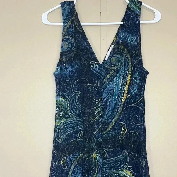 Vanessa Foglia Abitart Lace Midi Dress Paisley Multicolor Size S Ruffle V Neck - Picture 2 of 9